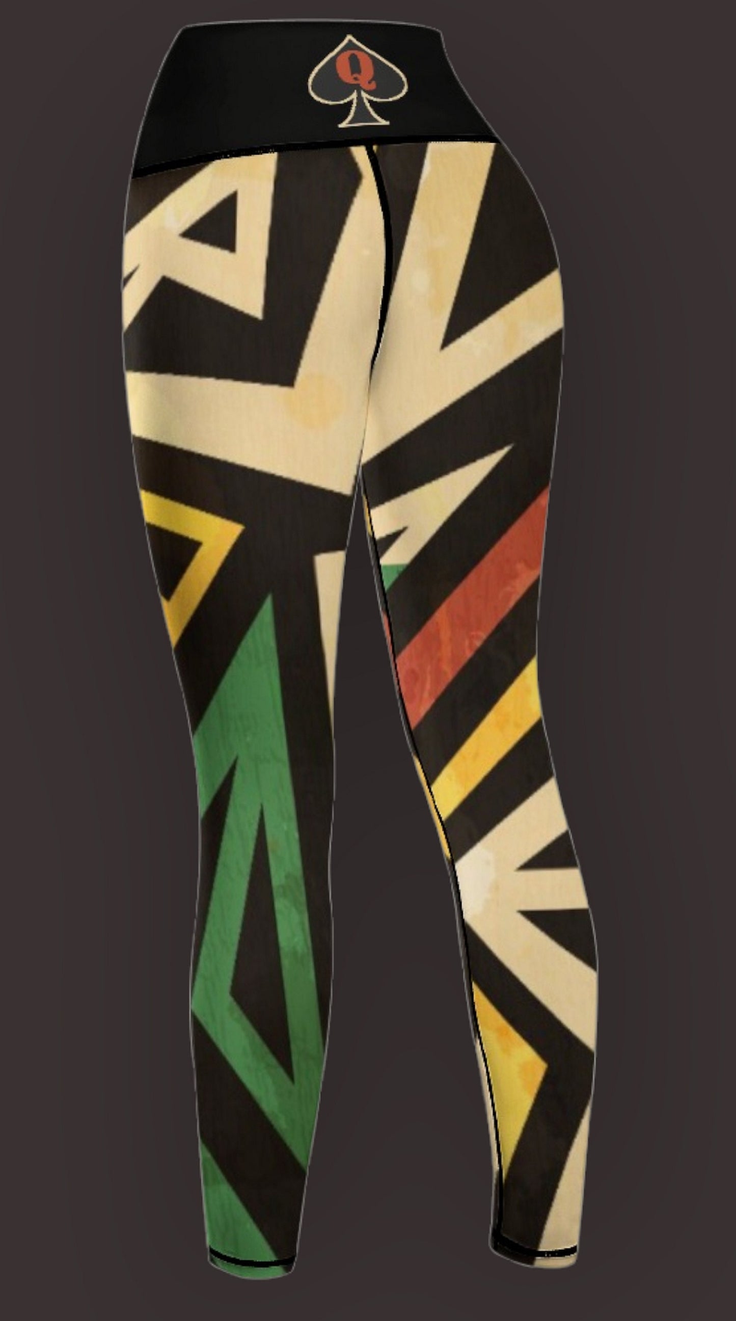 QUEEN OF SPADES African Tribal  legging, queen of spades, qos, queen of spades clothing, bbc slut, slut clothing, hotwife, qos clothing