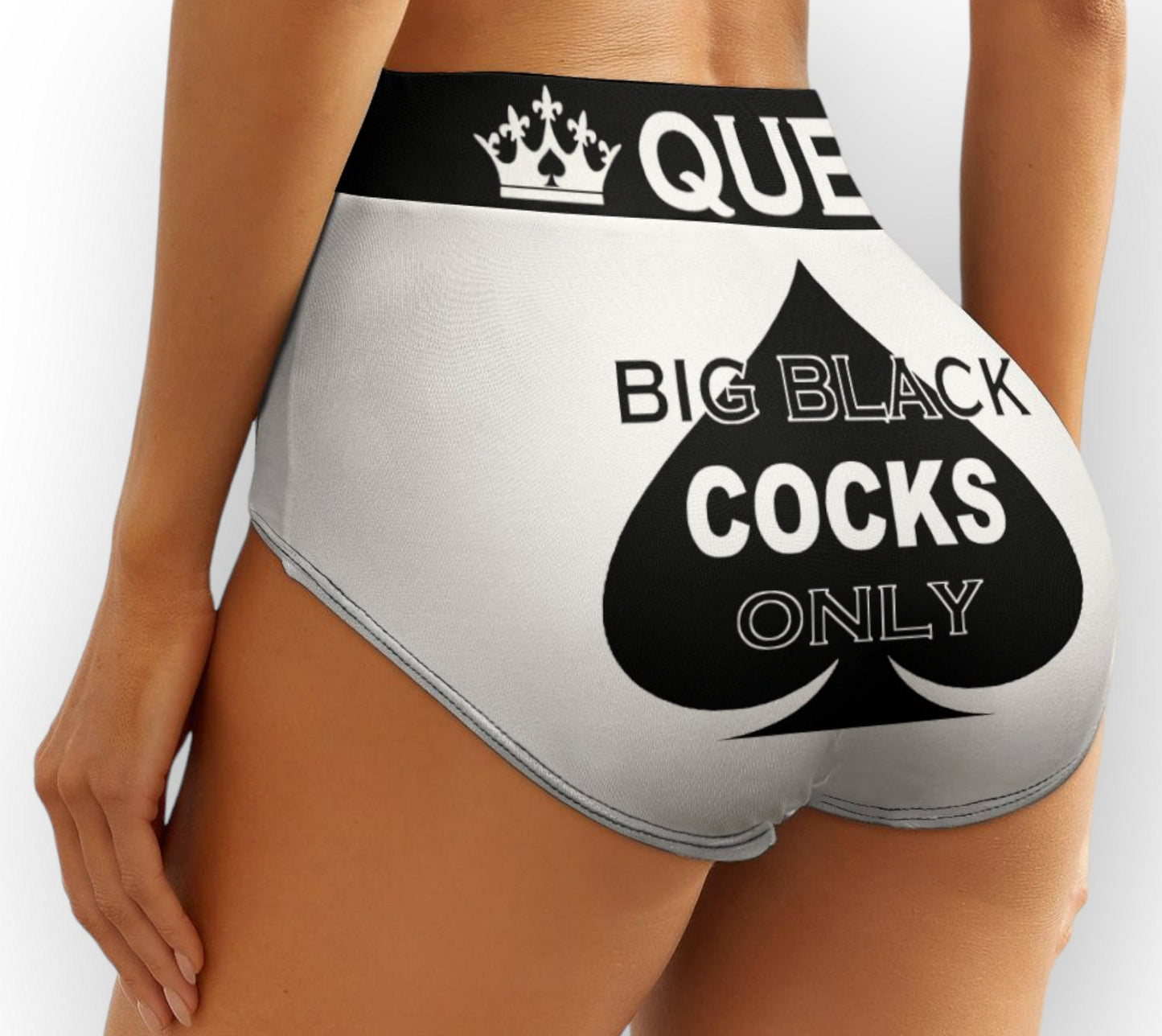 BIG BLACK COCKS only, Panties, slut clothing, cuckolding, hotwife panties, qos thong, queen of spades, panties queen of spades