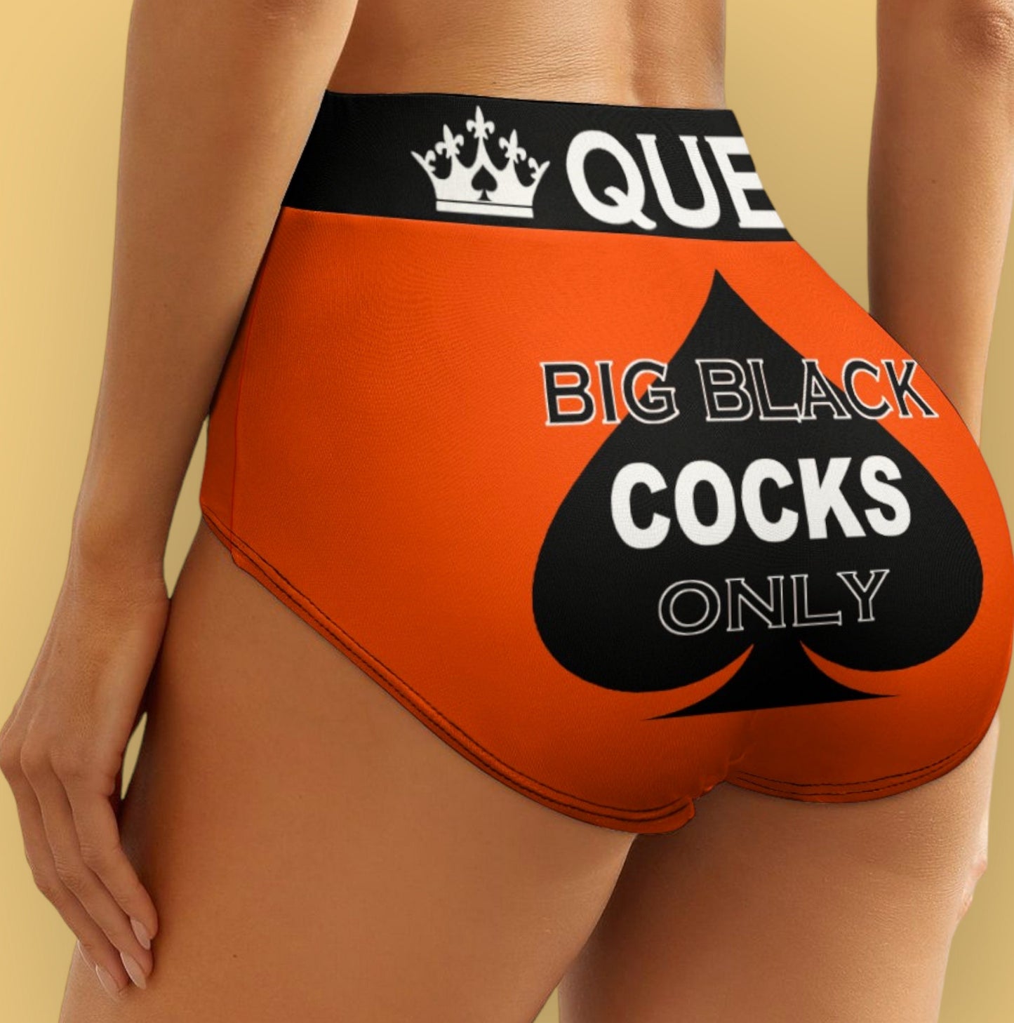 BIG BLACK COCKS only, Panties, slut clothing, cuckolding, hotwife panties, qos thong, queen of spades, panties queen of spades