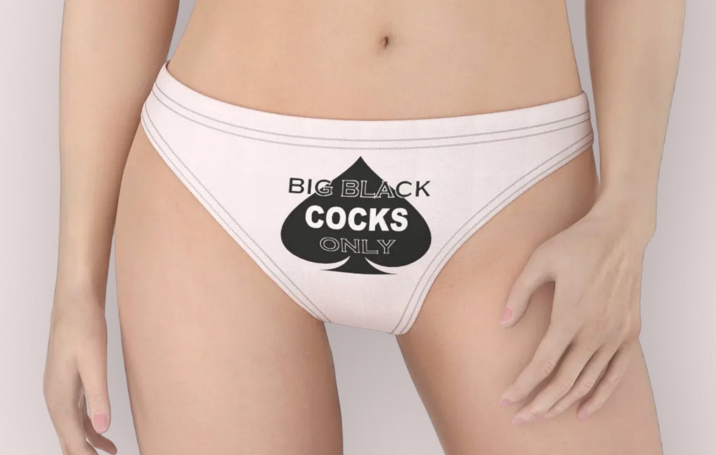 BIG BLACK COCK only Thong,16 colors, large size, slut clothing, cuckolding, hotwife panties, qos thong, panties queen of spades