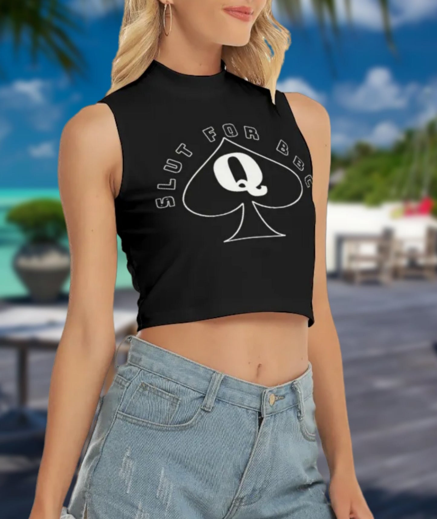 SLUT FOR BBC croc top, queen off spades tshirt, qos t-shirt,t-shirt bbc, Cuckold Womens t-shirt,, slut clothing