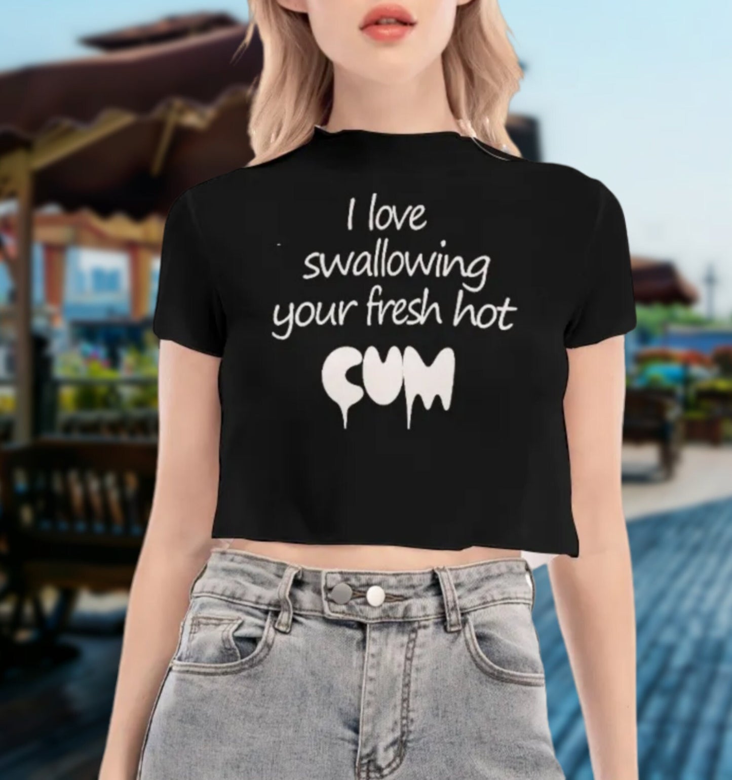 I LOVE swalllowing your fresh hot cum transparent croc ctop,naughty t shirt, qos t-shirt,bbc t shirt ,Womens t-shirt,, slut clothing