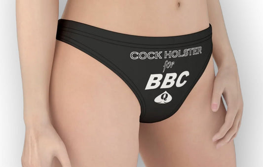 COCK HOSTLER for BBC Thong, large size, slut clothing, cuckolding, hotwife panties, qos thong, queen of spades, panties queen of spades