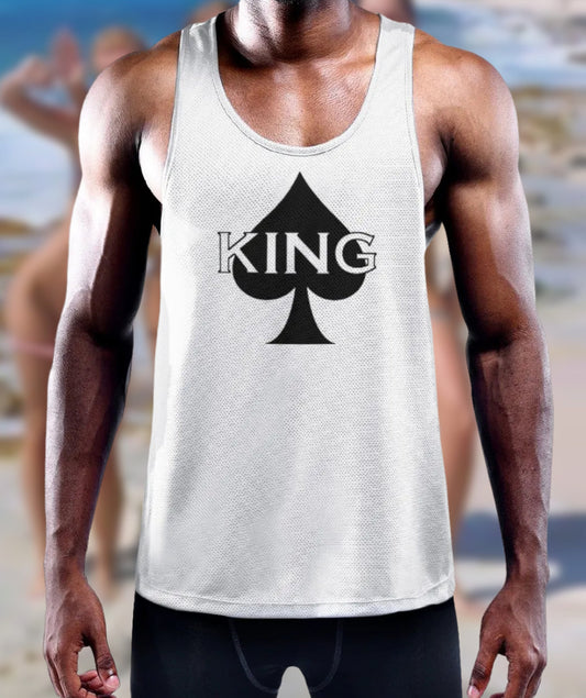 KING of SPADES  Y-Back Muscle Tank top , kos t-shirt, t-shirt bbc Cuckold , slut clothing, Kos